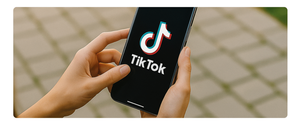 Ilustração do Guia Completo do TikTok, mostrando estratégias de crescimento, criação de vídeos e dicas para marcas aumentarem o engajamento na plataforma.